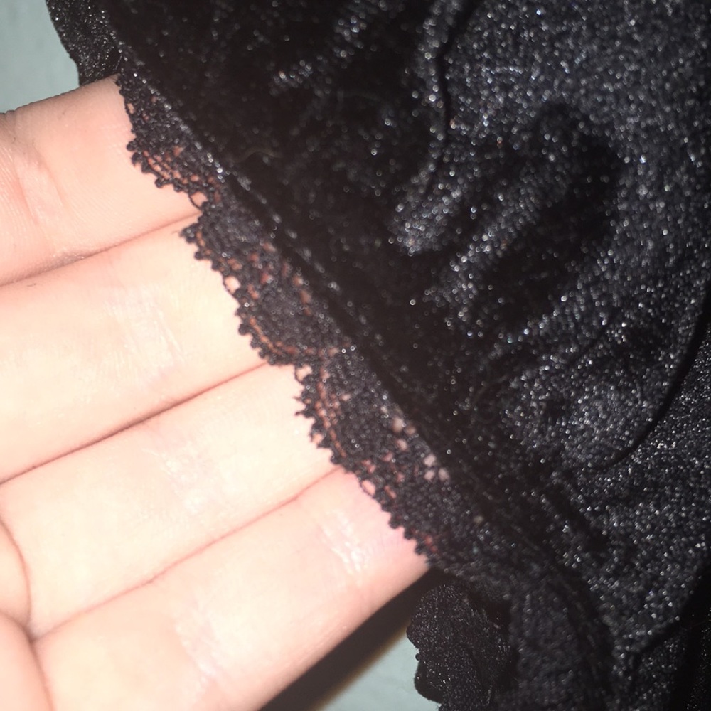 Black Velvet Polka Dot Mesh Hot Topic Dress - Picture 5 of 5